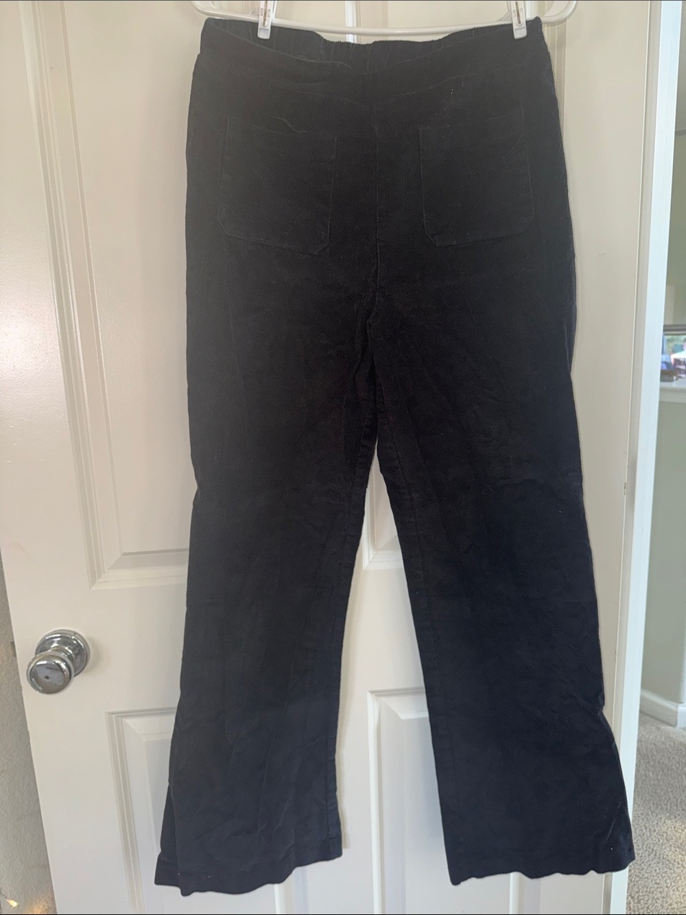 Black Corduroy Wide-Leg Pants